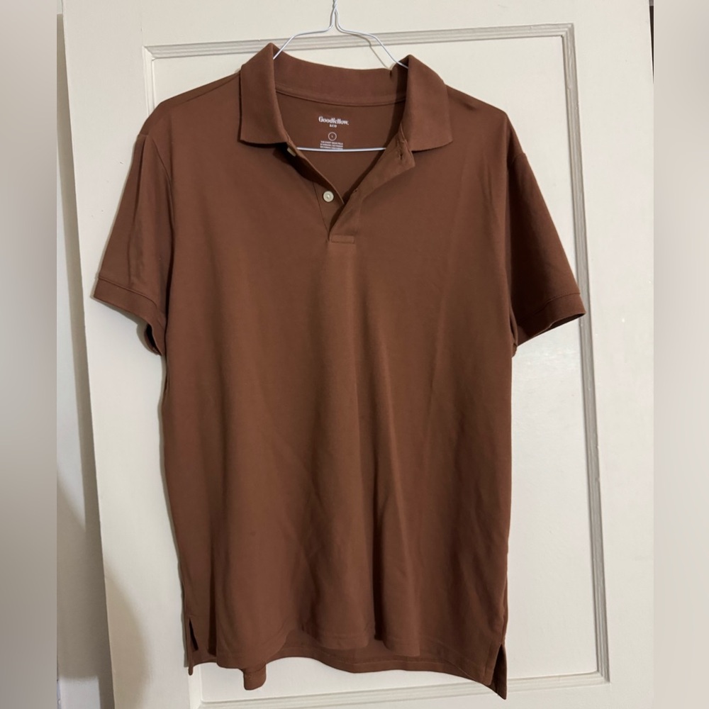 Goodfellow & Co Brown Polo Shirt Short Sleeve